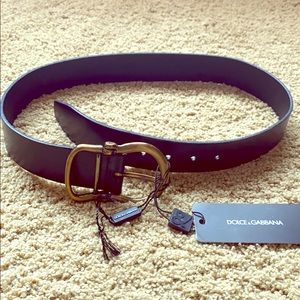 Dolce and Gabbana black leather belt
